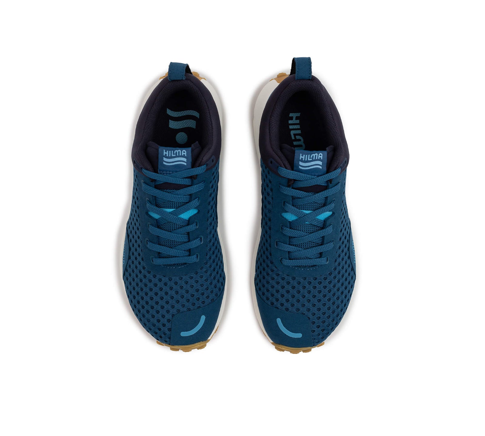 Top down view of a pair of the Everywhere Hilma Running shoe in Stellar Blue